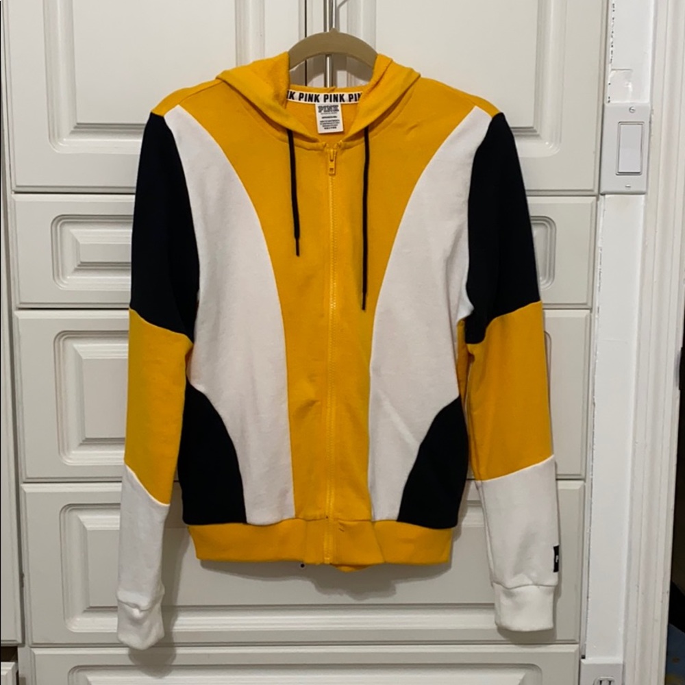 Victoria’s Secret PINK Yellow and Blue Hoodie